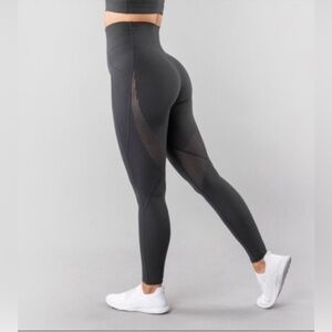 Alphalete Surface Pocket Laser Cut Leggings Dark Grey Size Small